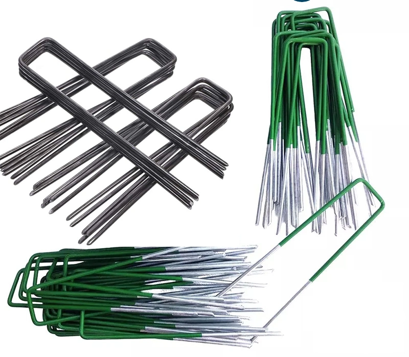 Garden Stakes Pins/Heavy Duty Garden Landscape Staples Stakes Pins/ Galvanized Landscape Staples for Anchoring Weed Barriers Fabric